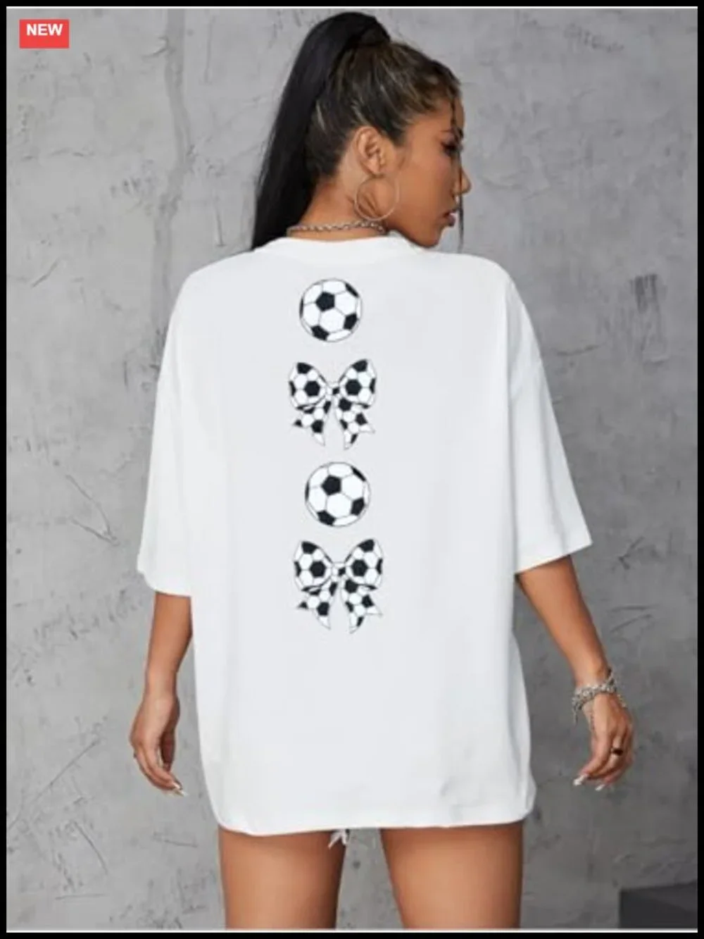 Oversized Soccer Mom Graphic Tee Short Sleeve T-Shirt Cotton Blend Gift